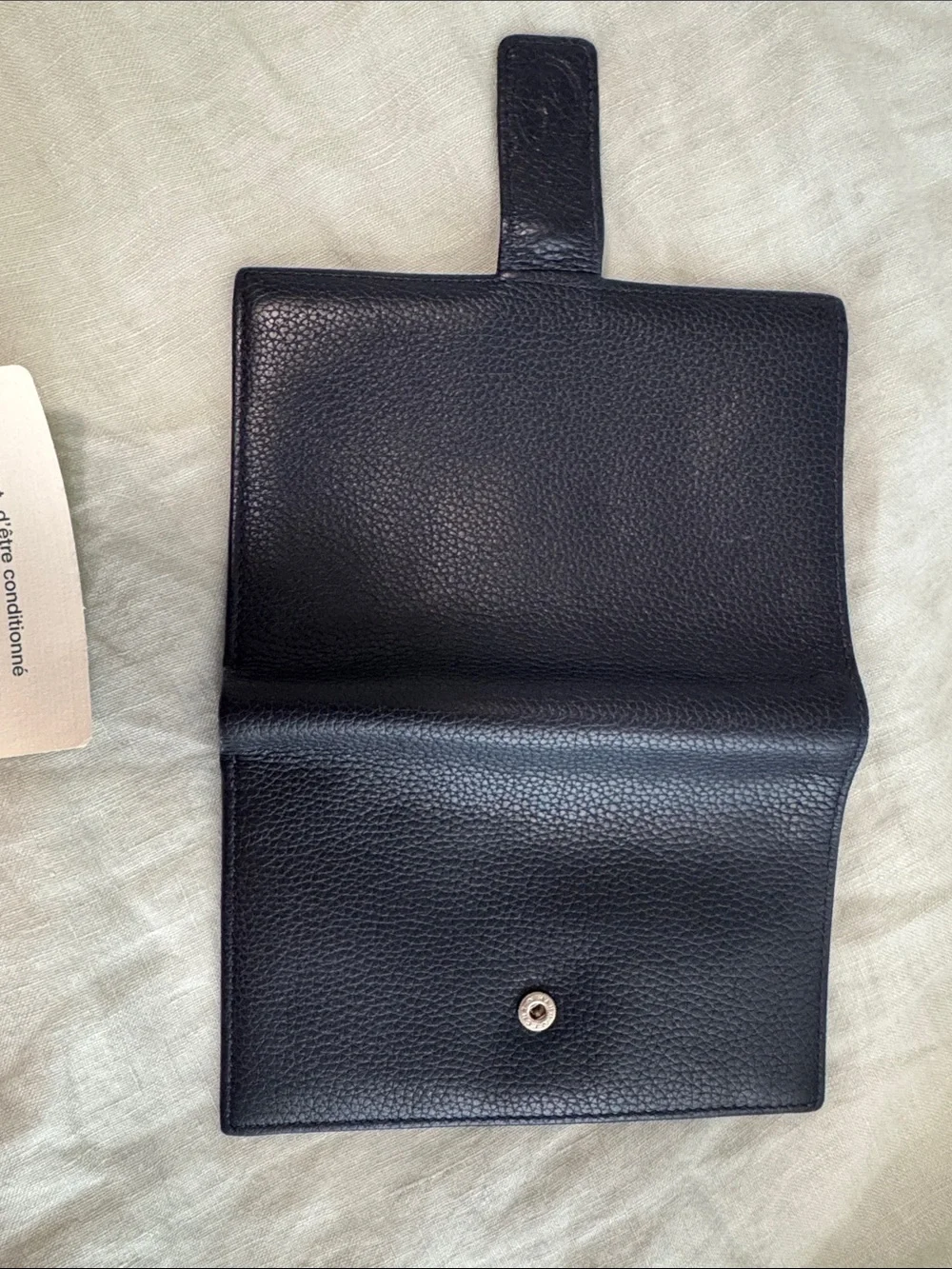 Longchamp Vintage Leather Continental Trifold Travel Wallet & Passport Holder